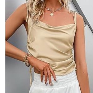 Silk cami top. Champagne color size medium